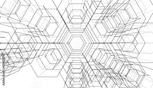 abstract 3d architecture vector illustration