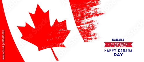 Canada happy day greeting card, banner vector illustration.