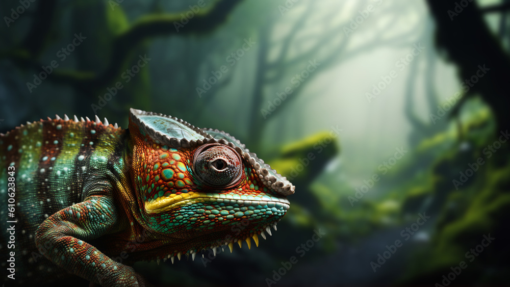 Fototapeta premium chameleon, generative ai