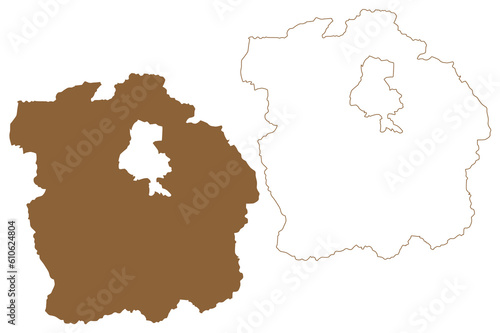 Innsbruck-Land district  Republic of Austria or   sterreich  Tyrol or Tirol state  map vector illustration  scribble sketch Bezirk Innsbruck Land map