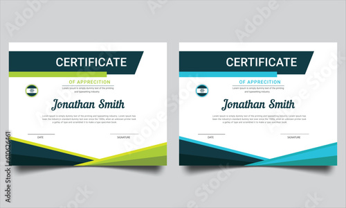 Certificate template. Diploma of modern design or gift certificate. Suit for business, education, online course, award, employee certificate and much more.