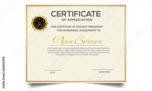 Certificate template. Diploma of modern design or gift certificate. Suit for business, education, online course, award, employee certificate and much more.