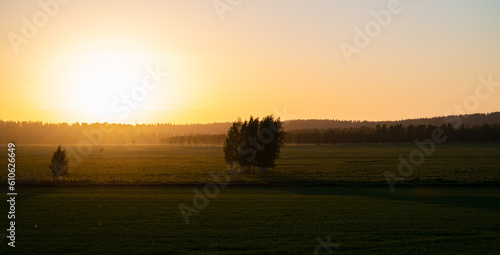 Beautiful landscape shot of a countryside during sunset