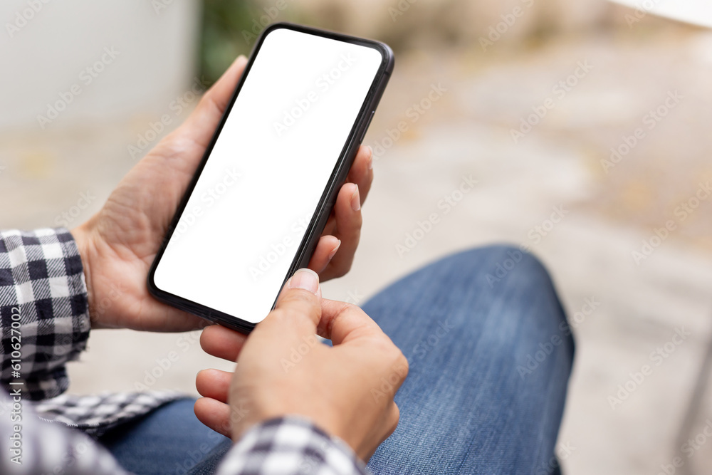 cell phone blank white screen mockup.hand holding texting using mobile on desk at office.background empty space for advertise.work people contact marketing business,technology cell phone blank white screen mockup.hand holding texting using mobile on desk at office.background empty space for advertise.work people contact marketing business,technology