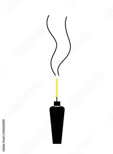 Spa line aroma stick concept. Wellbeing and relaxation, leisure. Treatment and procedures. Sticker for social networks and messengers. Linear flat vector illustration isolated on white background