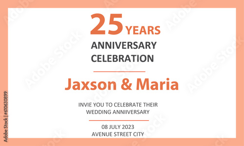 Jaxson & Maria 25 Years Anniversary Invitation