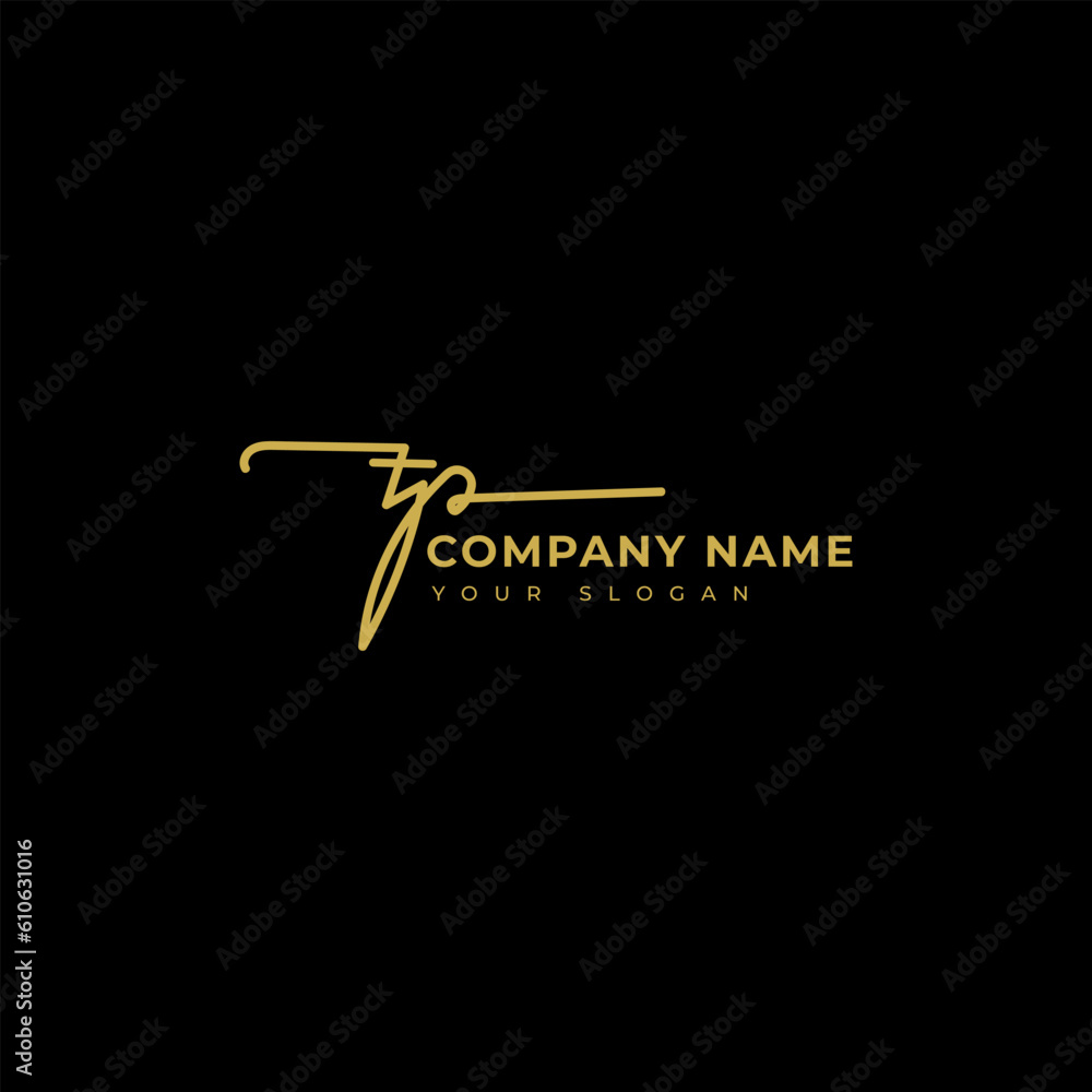 Tp Initial signature logo vector design Tp Initial signature logo vector design