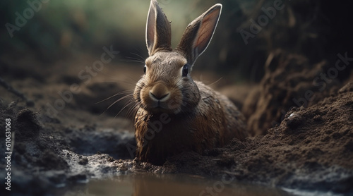 Rabbit in the Mud