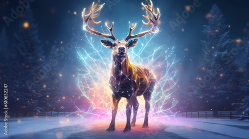 Christmas moose. Generative AI