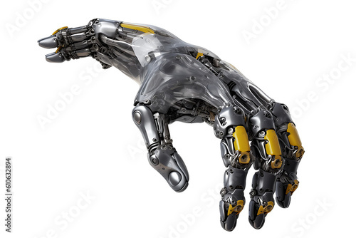Artificial sci-fi robotic arms isolated on Transparent Background, Png Cutout, Generative Ai