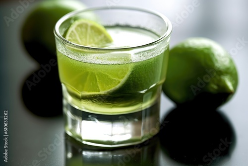 refreshing drink isolated lemon gin elegant concept. Ai gerated