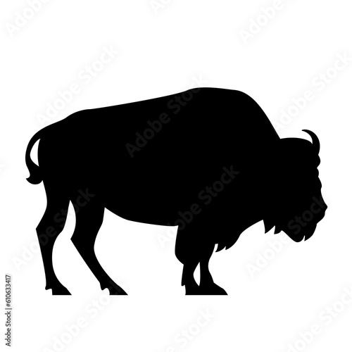 Bison buffalo animal simple silhouette icon vector.	
