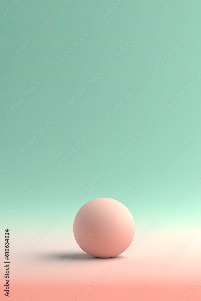 Soft pastel colored background. Round shaped object. Digital Illustration. Generative AI Soft pastel colored background. Round shaped object. Digital Illustration. Generative AI