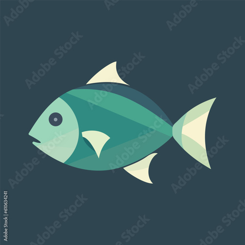 Fish sign. Colored fish icon. Abstract fish icon