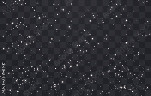 Fotomurale Shining night starry sky png, dark space background with stars