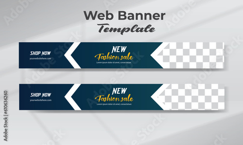 Set of Creative Web Banners of Standard Size With a Place for Photos. Vertical, Horizontal, and Square Template