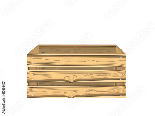 Wooden boxes for fruit and vegetables.