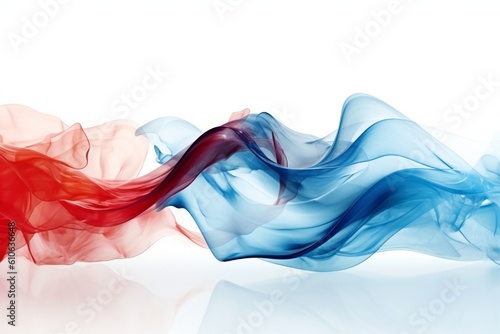 Light soft air wave background in red hot and cold blue