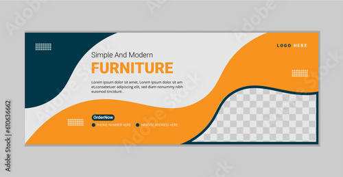 Facebook cover page design, web banner for furniture product promotion, sale,marketing,corporate, banner template