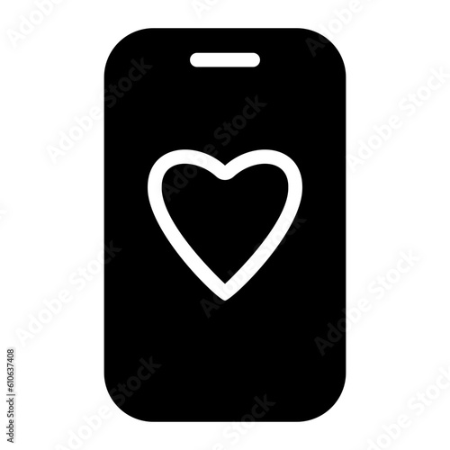 love and romance glyph icon