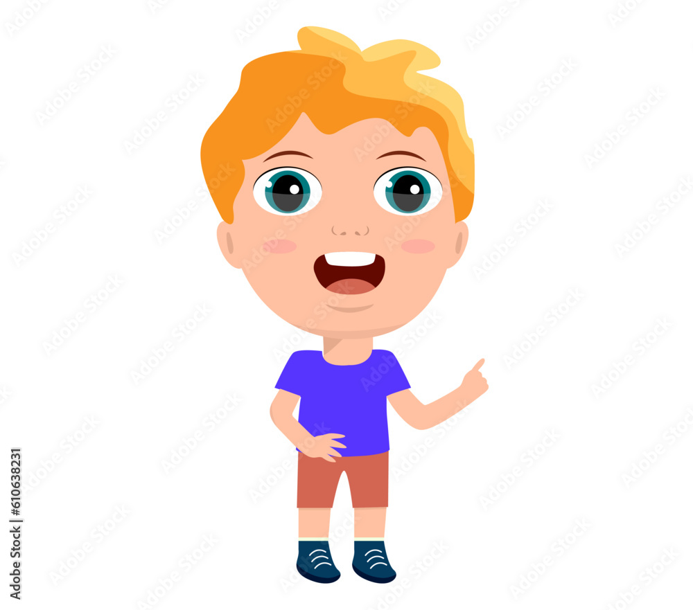 smart little kid girlboy showing with index finger answers primary school kindergarten education concept smart little kid girlboy showing with index finger answers primary school kindergarten education concept