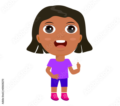 little girl boy show ok okey liking accept agreement rejoicing with thumb up primary school kindergarten education concept