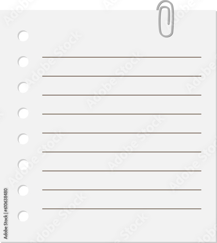 white sticky note with line and paper clip