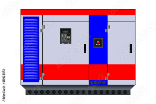 Diesel generator. Generator set. Vector graphics.