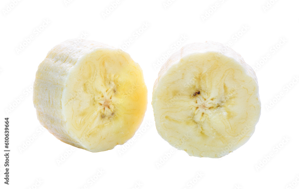 Banana slices isolated on transparent png Banana slices isolated on transparent png