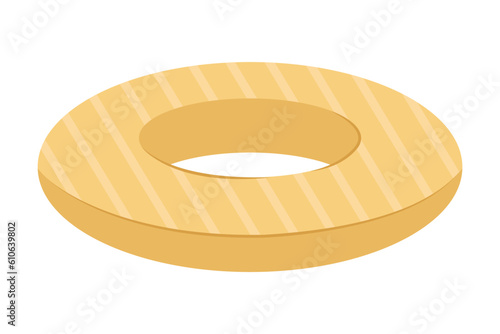 Summer pool rubber ring. Swim rings on white background. Inflatable rubber toy for water and beach. Colorful lifebuoy for swimming in various prints. Vector stock illustration.