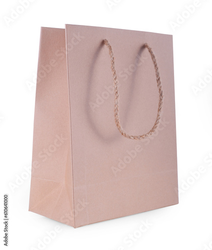 Paper bag isolated on white background.
