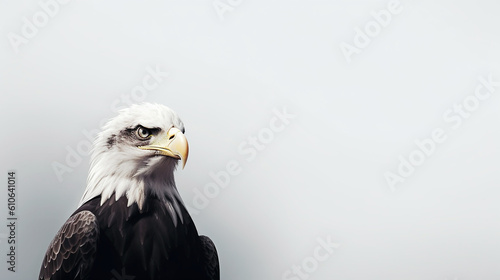 águia poderisa em fundo branco  photo