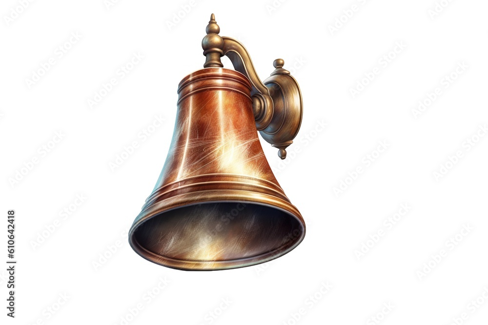 bell isolated on white background. Generated by AI. bell isolated on white background. Generated by AI.
