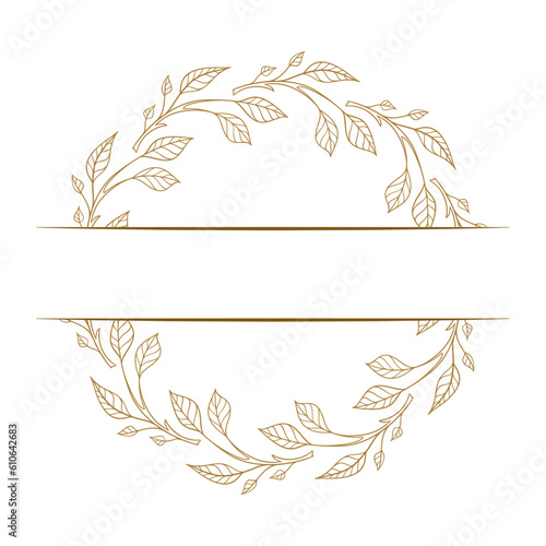 Floral wreath vector split monogram.