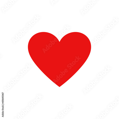 Vector heart. Red color heart illustration isolated on white background.
