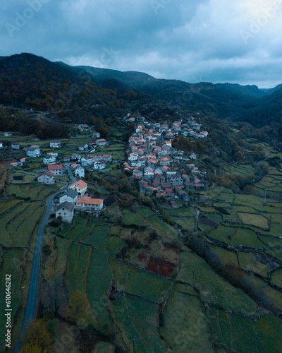 Aerial View of Gavieira Village on a Cloudy Evening photo