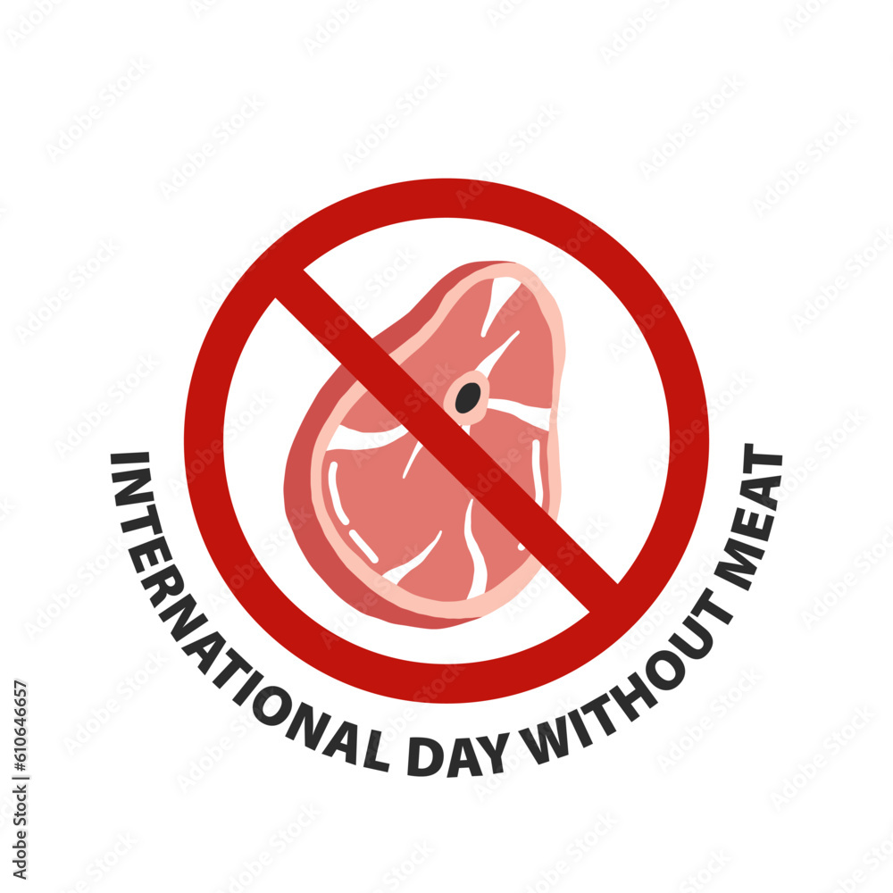International Day Without Meat. March 20. Holiday concept. Set of