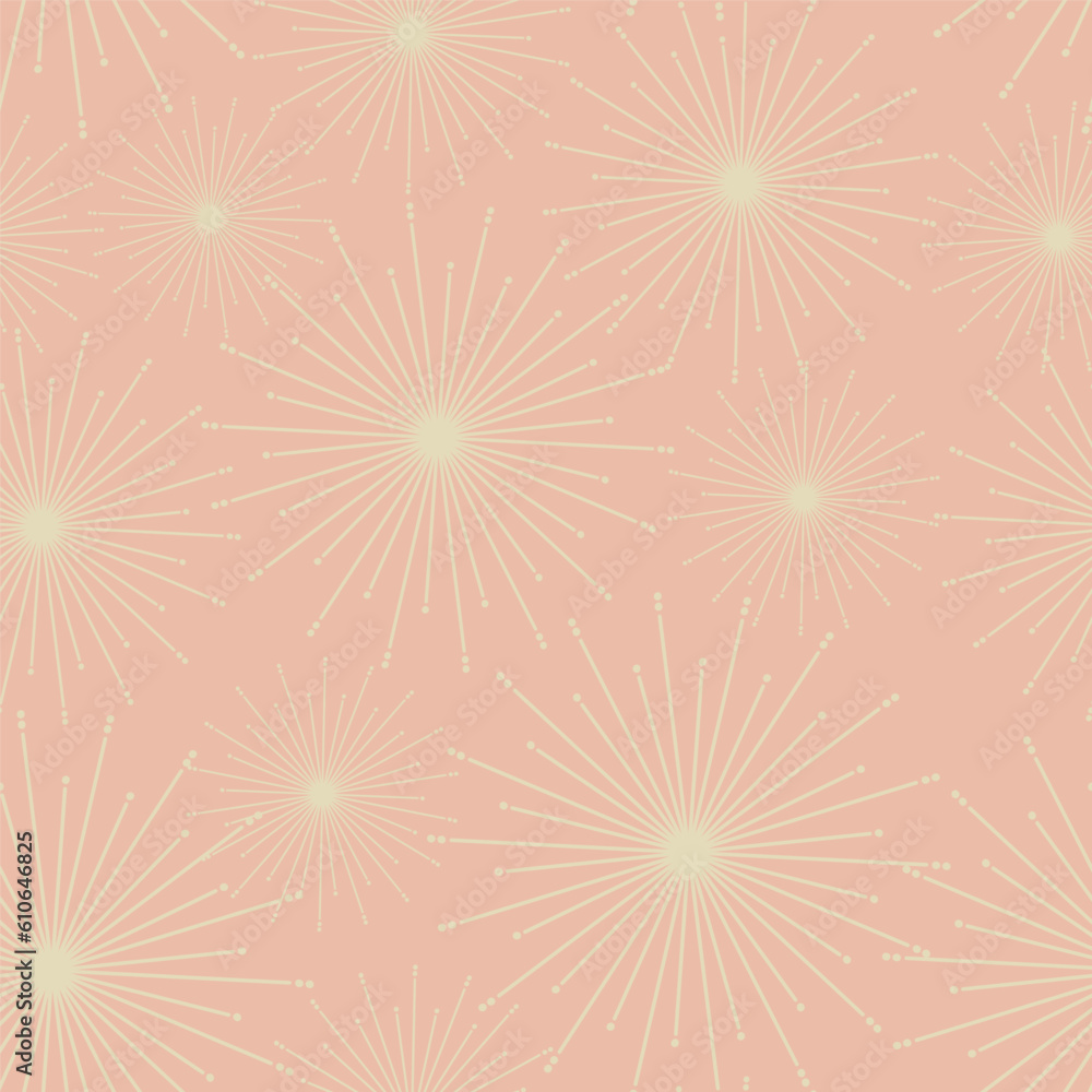 Seamless pattern with stars on pink background. Vector illustration in nude colors. Seamless pattern with stars on pink background. Vector illustration in nude colors.