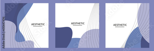 Blue aesthetic abstract template