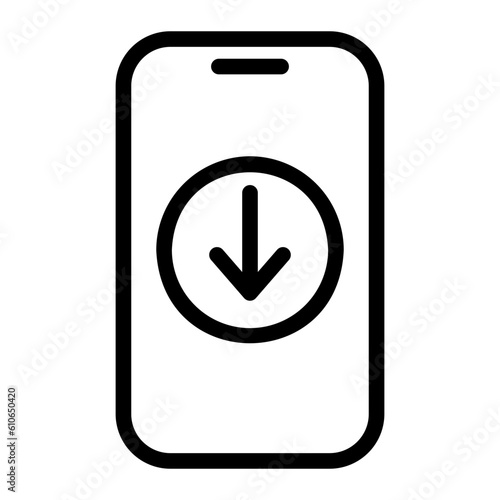 mobile app line icon