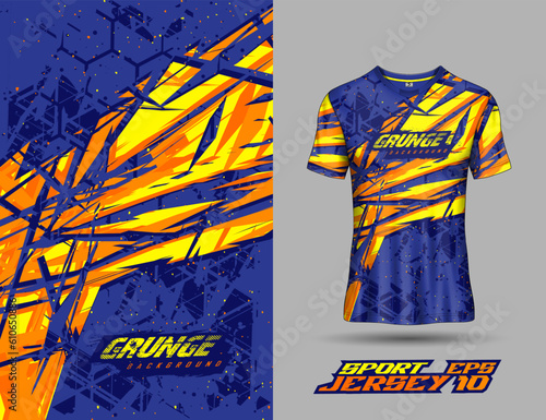 T-shirt template for extreme sports background, racing jersey design, soccer jersey