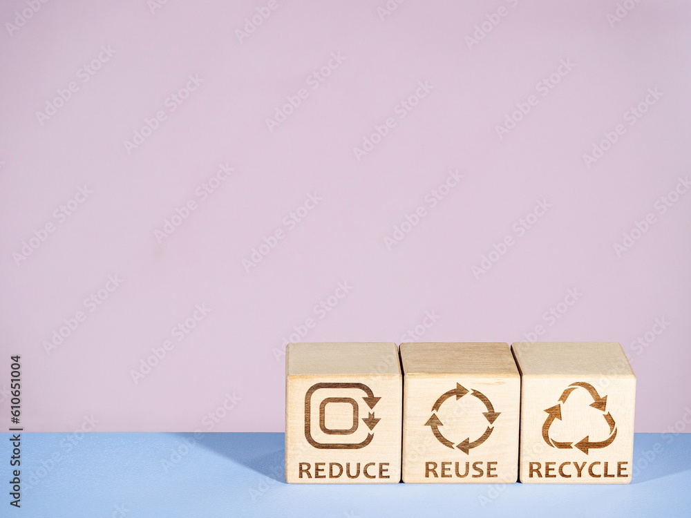 Reduce, Reuse, and Recycle symbols as an environmental conservation business strategy Reduce, Reuse, and Recycle symbols as an environmental conservation business strategy