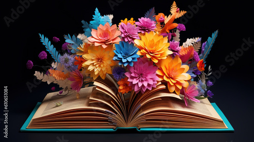 3D Colorful Flowers Book © Absent Satu