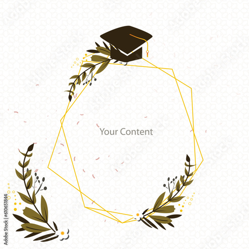 Graduation Content Display With Flower 