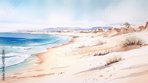 Pastel colors light watercolors of a sunny day