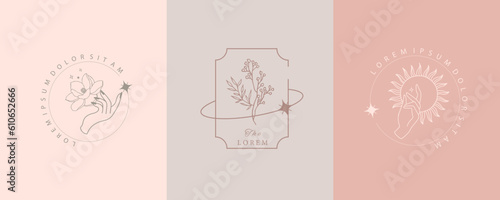 lavender and magnolia design with curve line and heart shape