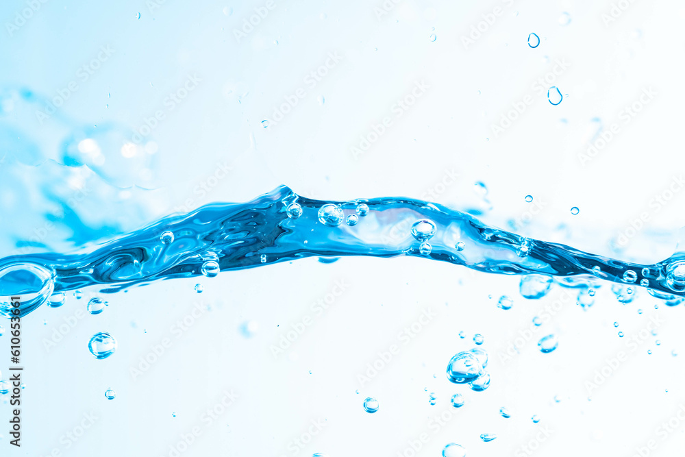 Background image of moving water in waves isolated on white background, clear water, water bubbles,macro Background image of moving water in waves isolated on white background, clear water, water bubbles,macro
