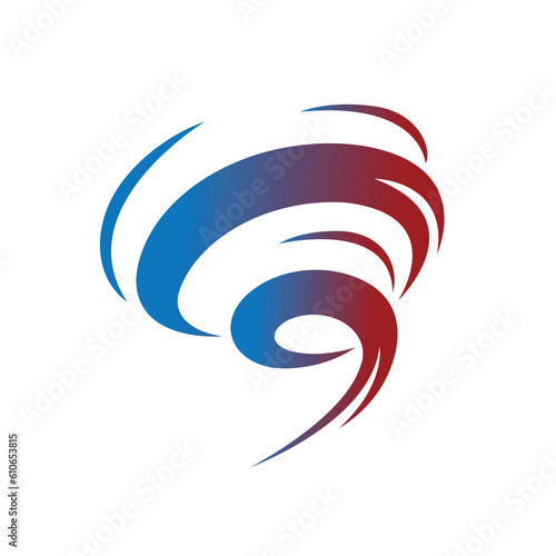 Tornado logo symbol color gradation, Abstract Storm vector illustration