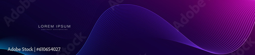 Modern abstract pink blue gradient flowing wave lines banner background. Shiny moving lines design element. Glowing wave. Futuristic technology concept. Vector illustration