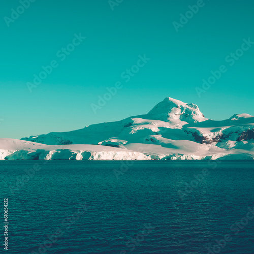 Antarctic mountains landscape , Near Port Lacroix, Antartica. photo